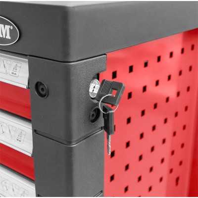 SERVANTE À OUTILS 7 TIROIRS - ROUGE - EQUIPÉE