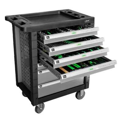 SERVANTE À OUTILS 7 TIROIRS - GRISE - EQUIPÉE