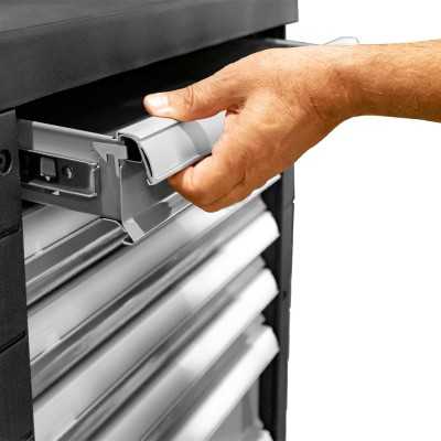 SERVANTE À OUTILS 7 TIROIRS - GRISE - EQUIPÉE