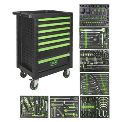SERVANTE À OUTILS 7 TIROIRS - VERTE - EQUIPÉE - SPÉCIAL CAMIONS