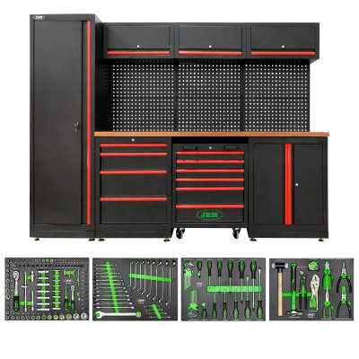 ENSEMBLE DE MEUBLES MODULAIRES POUR GARAGE (18 PCS) - ROUGE