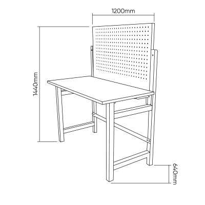 ÉTABLI PLIABLE AVEC PANNEAU ARRIÈRE
