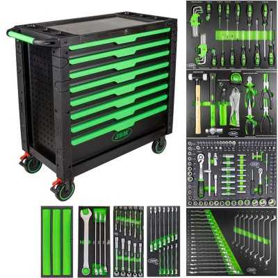 SERVANTE À OUTILS XL 7 TIROIRS - VERTE - ÉQUIPÉE