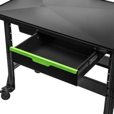 TABLE DE TRAVAIL MOBILE AVEC SYSTÈME DE DRAINAGE, RÉSERVOIR ET TIROIR À OUTILS