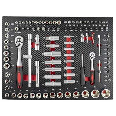 JEU DE 4 MODULES EVA CARBONE POUR OUTILS- ROUGE