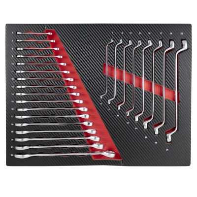JEU DE 4 MODULES EVA CARBONE POUR OUTILS- ROUGE