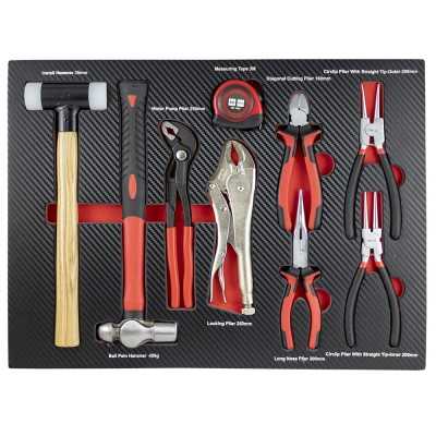 JEU DE 4 MODULES EVA CARBONE POUR OUTILS- ROUGE