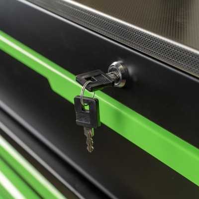 SERVANTE À OUTILS 11 TIROIRS - VERTE - VIDE