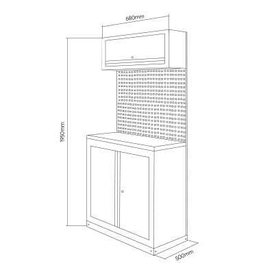 ENSEMBLE DE MEUBLES MODULAIRES (7 PIÈCES) - ROUGE