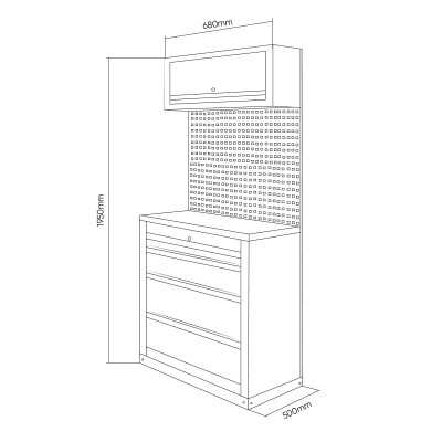 ENSEMBLE DE MEUBLES MODULAIRES (7 PIÈCES) - ROUGE