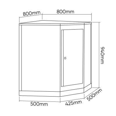ARMOIRE D'ANGLE AVEC PANNEAU MDF - ROUGE