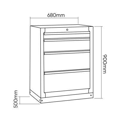 ARMOIRE À 4 TIROIRS - OR