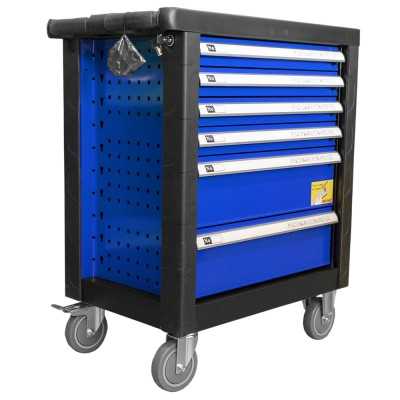 SERVANTE À OUTILS 6 TIROIRS - BLEUE - EQUIPÉE