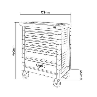 SERVANTE À OUTILS 6 TIROIRS - BLEUE - EQUIPÉE
