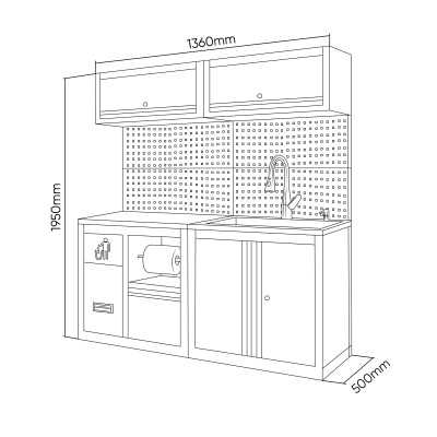 ENSEMBLE DE MEUBLES MODULAIRES (13 PCS) - EXTENSION AVEC RÉF. 16493 ET RÉF. 18103