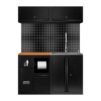 ENSEMBLE DE MEUBLES MODULAIRES (13 PCS) - EXTENSION AVEC REF.16493 ET REF.18103 - DORÉ