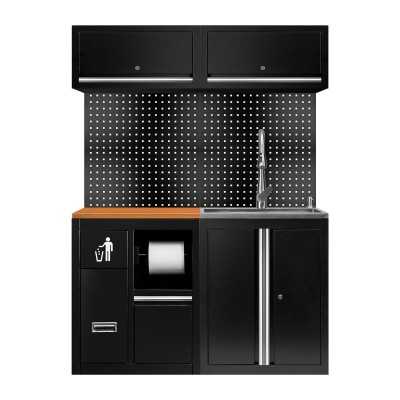 ENSEMBLE DE MEUBLES MODULAIRES (13 PCS) - EXTENSION AVEC REF.16493 ET REF.18103 - ARGENT