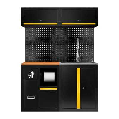 ENSEMBLE DE MEUBLES MODULAIRES (13 PCS) - EXTENSION AVEC REF.16493 ET REF.18103 - JAUNE