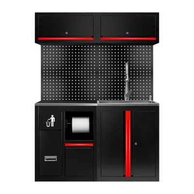 ENSEMBLE DE MEUBLES MODULAIRES (13 PCS) - EXTENSION AVEC REF.16493 ET REF.18103 - ROUGE