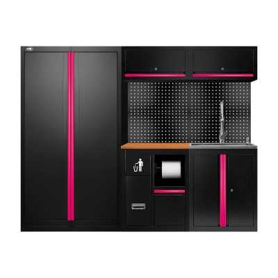 ENSEMBLE DE MEUBLES MODULAIRES (14 PCS) - EXTENSION AVEC REF.18105, REF.16493 ET REF.18103 - ROSE