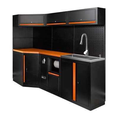 ENSEMBLE DE MEUBLES MODULAIRES (24 PCS) - EXTENSION AVEC REF.16492, REF.16493 ET REF.18103 - ORANGE