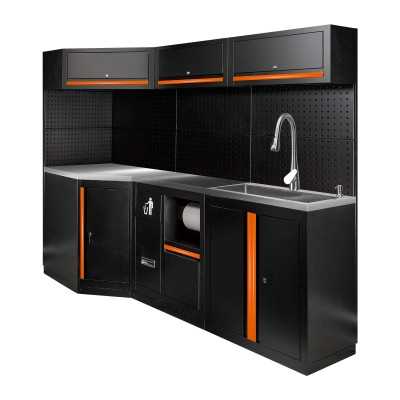 ENSEMBLE DE MEUBLES MODULAIRES (24 PCS) - EXTENSION AVEC REF.16492, REF.16493 ET REF.18103 - ORANGE
