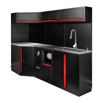 ENSEMBLE DE MEUBLES MODULAIRES (24 PCS) - EXTENSION AVEC REF.16492, REF.16493 ET REF.18103 - ROUGE