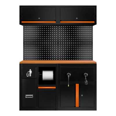 ENSEMBLE DE MEUBLES MODULAIRES (16 PCS) - EXTENSION AVEC RÉF.16493 ET RÉF.18403 - ORANGE