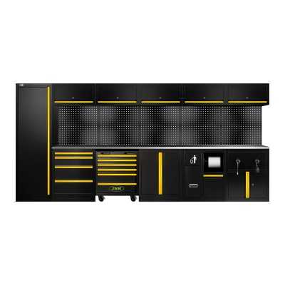 ENSEMBLE DE MEUBLES MODULAIRES (34 PCS) - EXTENSION AVEC SERIE588, RÉF.16493 ET RÉF.18403 - JAUNE