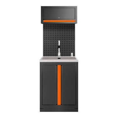 ENSEMBLE DE MEUBLES MODULAIRES (6PCS) – EXTENSION D’ARMOIRE AVEC ÉVIER (RÉF.18103) – ORANGE