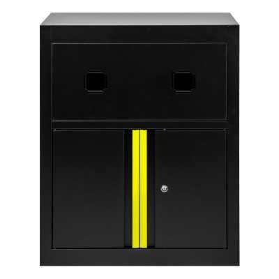 ARMOIRE AVEC ENROULEURS D’AIR COMPRIMÉ ET ÉLECTRIQUE – JAUNE