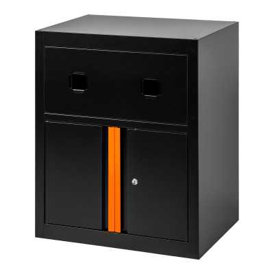 ARMOIRE AVEC ENROULEURS D’AIR COMPRIMÉ ET ÉLECTRIQUE – ORANGE