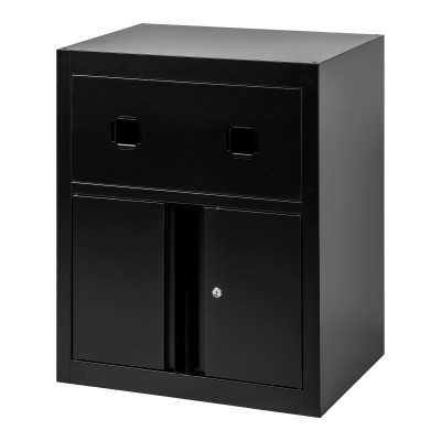 ARMOIRE AVEC ENROULEURS D’AIR COMPRIMÉ ET ÉLECTRIQUE – NOIR