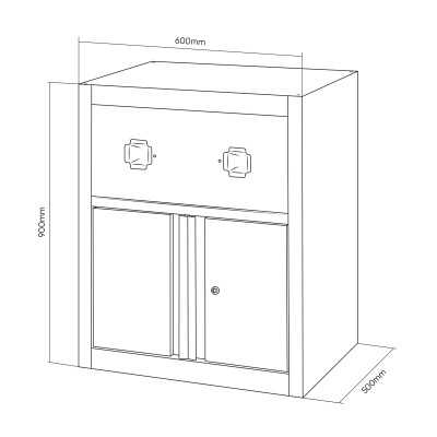 ARMOIRE AVEC ENROULEURS D’AIR COMPRIMÉ ET ÉLECTRIQUE – OR