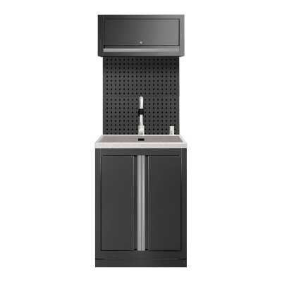 ENSEMBLE DE MEUBLES MODULAIRES (6PCS) – EXTENSION D’ARMOIRE AVEC ÉVIER (RÉF.18103) – ARGENTÉ