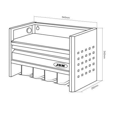 ÉTAGÈRE DE RANGEMENT POUR OUTILS ÉLECTRIQUES À 3 NIVEAUX - NOIR