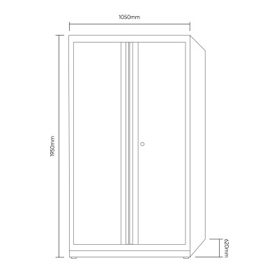 ARMOIRE HAUTE À DEUX PORTES - JAUNE
