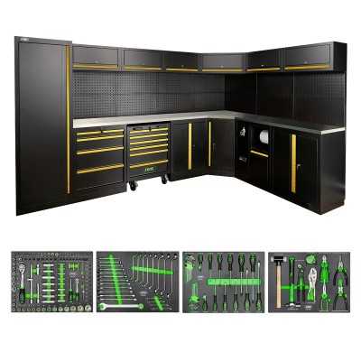 ENSEMBLE DE MEUBLES MODULAIRES (43 PIÈCES) - OR