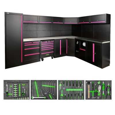ENSEMBLE DE MEUBLES MODULAIRES (43 PIÈCES) - ROSE