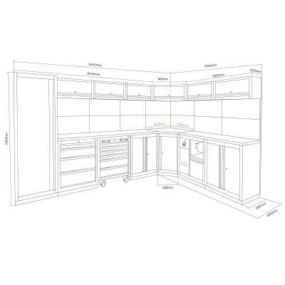 ENSEMBLE DE MEUBLES MODULAIRES (43 PIÈCES) - JAUNE