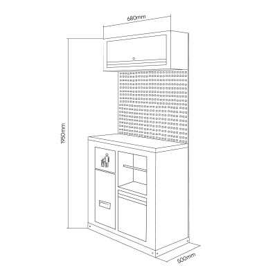 ENSEMBLE DE MEUBLES MODULAIRES (7 PIÈCES) - ORANGE