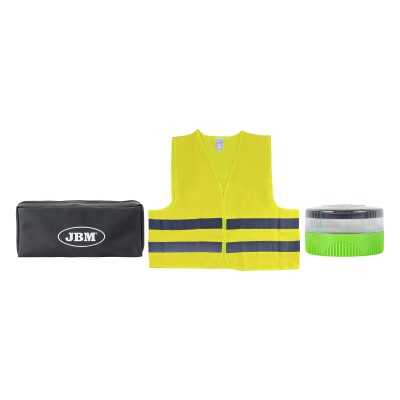 KIT D'URGENCE - TROUSSE EN PVC, GILET ET BALISE GÉOLOCALISABLE