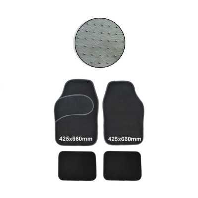 JEU DE 4 TAPIS EN MOQUETTE + TALONNETTES EN PLASTIQUE