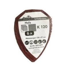 LOT 6 FEUILLES ABRASIVES POUR BOIS (G120) POUR PONCEUSE A MAIN PARKSIDE PHS 160 C4
