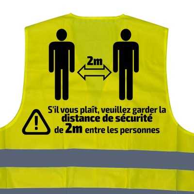 GILET DE HAUTE VISIBILITÉ SÉRIGRAPHIÉ - 2 MÈTRES - FR