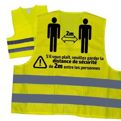 GILET DE HAUTE VISIBILITÉ SÉRIGRAPHIÉ - 2 MÈTRES - FR