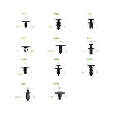 ÉTUI DE CLIPS EN PLASTIQUE POUR TAPISSERIE RENAULT DACIA 109 PCS