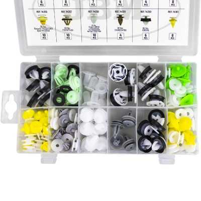 ÉTUI DE CLIPS EN PLASTIQUE POUR PANNEAUX DE PORTE RENAULT DACIA 85 PCS