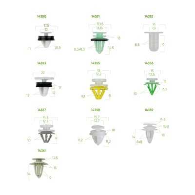 ÉTUI DE CLIPS EN PLASTIQUE POUR PANNEAUX DE PORTE RENAULT DACIA 85 PCS