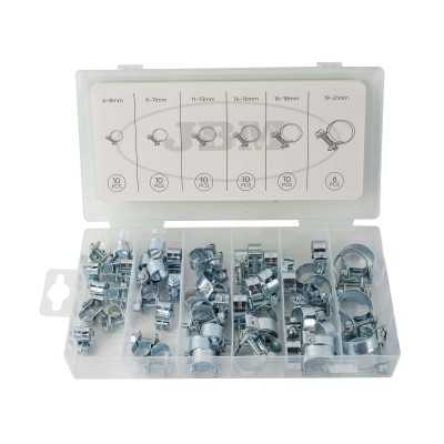 COFFRET D'COLLIERS DE SERRAGE MINI POUR TUYAUX 56 PIÈCES